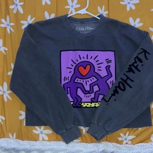 Keith Haring crop pullover sweater